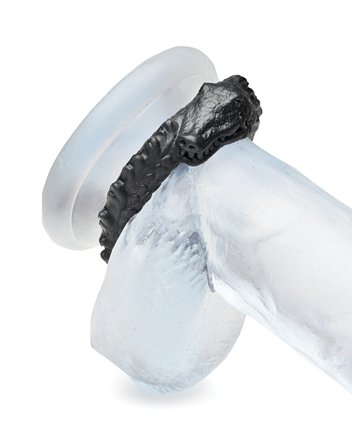 Thumbnail for Creature Cocks Caiman Silicone Cock Ring - Black