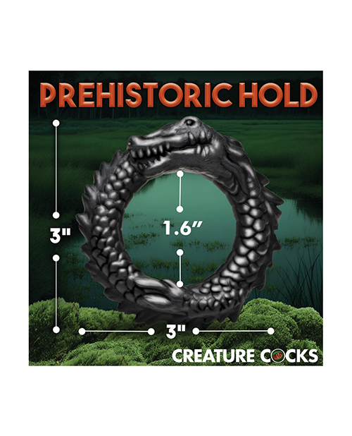 Thumbnail for Creature Cocks Caiman Silicone Cock Ring - Black