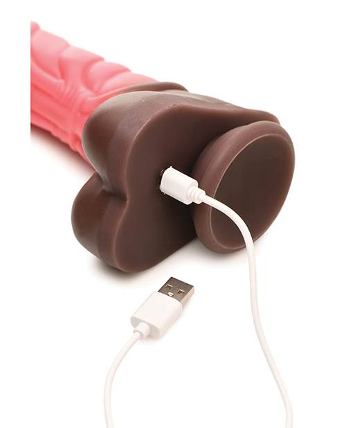 Thumbnail for Creature Cocks Deluxe Centaur Thrusting &amp; Vibrating Silicone Dildo w/Remote Control - Peach/Brown