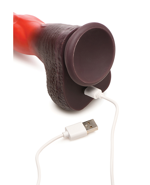 Thumbnail for Creature Cocks Ramming Hound Thrusting &amp; Vibrating Silicone Dildo w/Remote Control - Red/Brown
