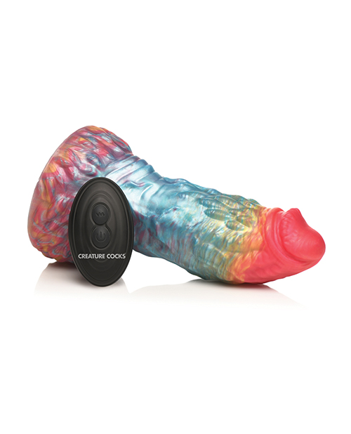 Thumbnail for Creature Cocks Rainbow Phoenix Vibrating Dildo w/Remote Control - Rainbow