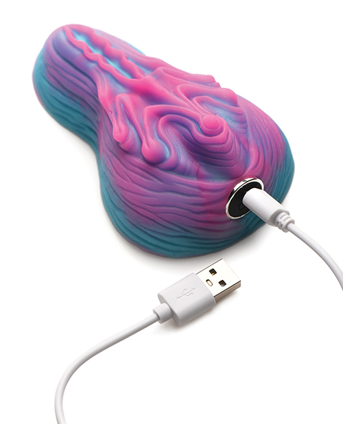 Thumbnail for Creature Cocks Vulvaron Vibrating Silicone Grinder w/Remote Control - Pink/Teal/Purple