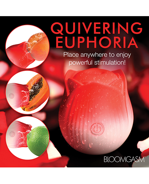 Thumbnail for Bloomgasm Pulsing Petals Throbbing Rose Stimulator - Red