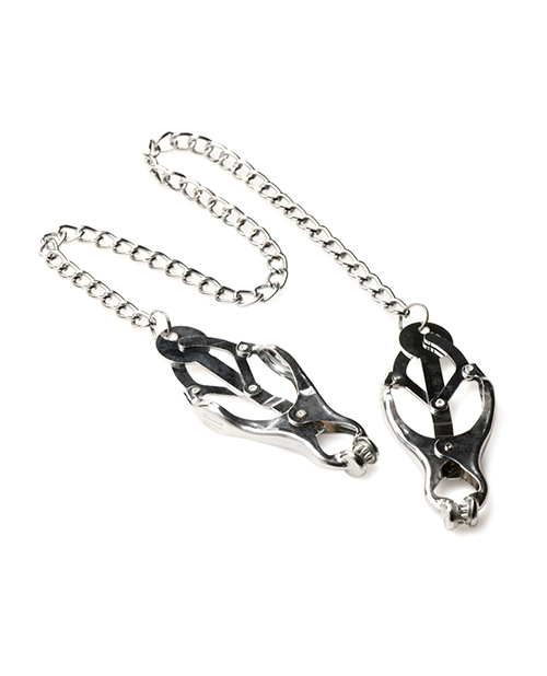 Thumbnail for Master Series Tyrant Spiked Clover Nipple Clamps - Silver