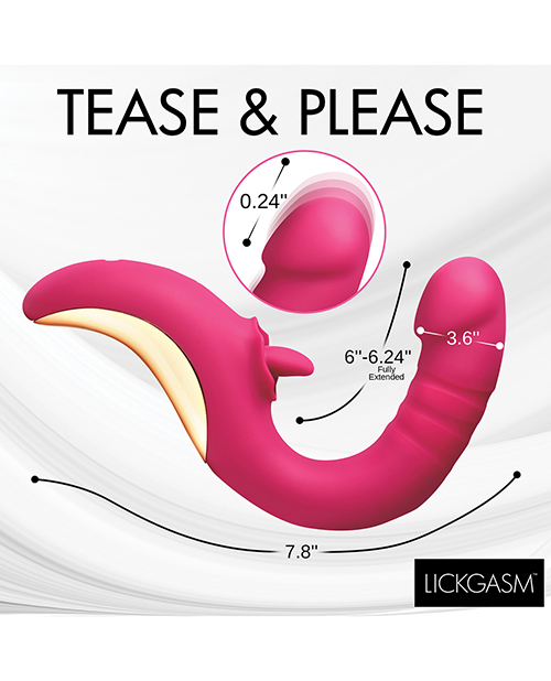 Thumbnail for Lickgasm Tease &amp; Please Thrusting &amp; Licking Vibrator - Pink