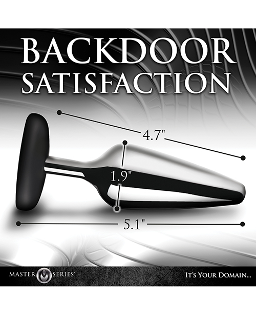 Thumbnail for Master Series Butt Slut Metal & Silicone Butt Plug - Metal/Black