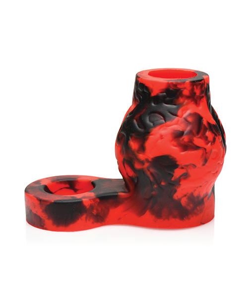 Thumbnail for Creature Cocks Hell Bound Penis Sleeve &amp; Ball Stretcher - Medium, Red/Black