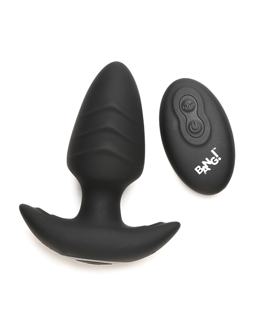 Thumbnail for Bang! Rotating & Vibrating Tapered Butt Plug w/Remote - Black