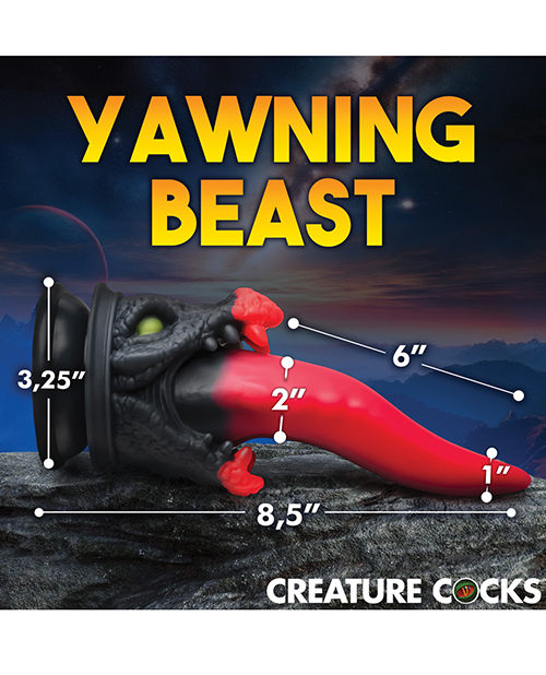 Thumbnail for Creature Cocks Dragon Roar Silicone Dildo - Red/Black