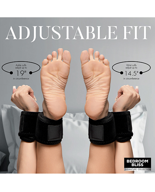 Thumbnail for Bedroom Bliss Wrist To Ankle Restraints - Black