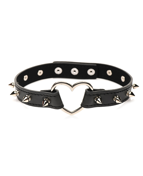 Thumbnail for Master Series Spiked Heart Choker - Black