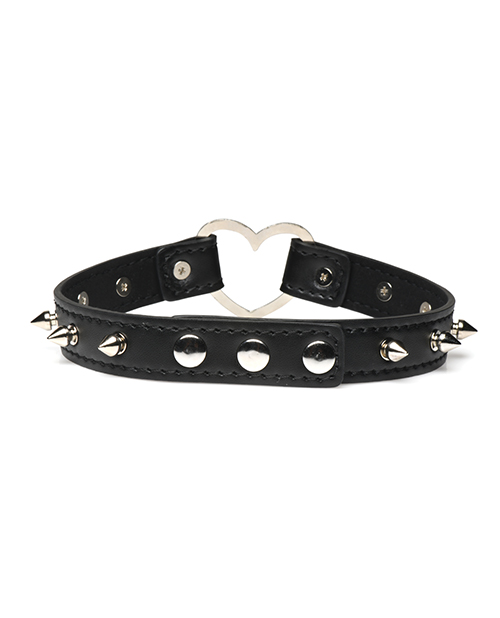 Thumbnail for Master Series Spiked Heart Choker - Black