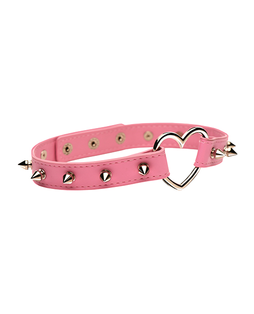 Thumbnail for Master Series Spiked Heart Choker - Pink