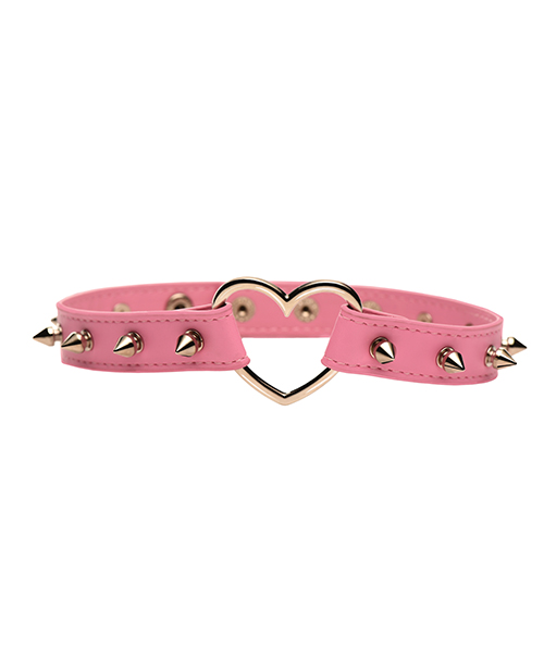 Thumbnail for Master Series Spiked Heart Choker - Pink