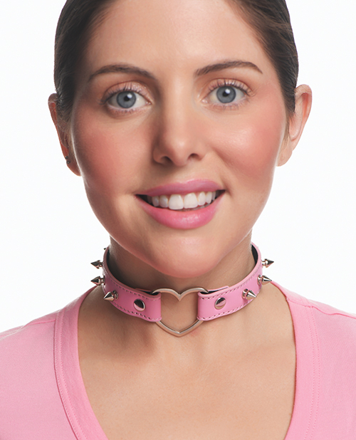 Thumbnail for Master Series Spiked Heart Choker - Pink
