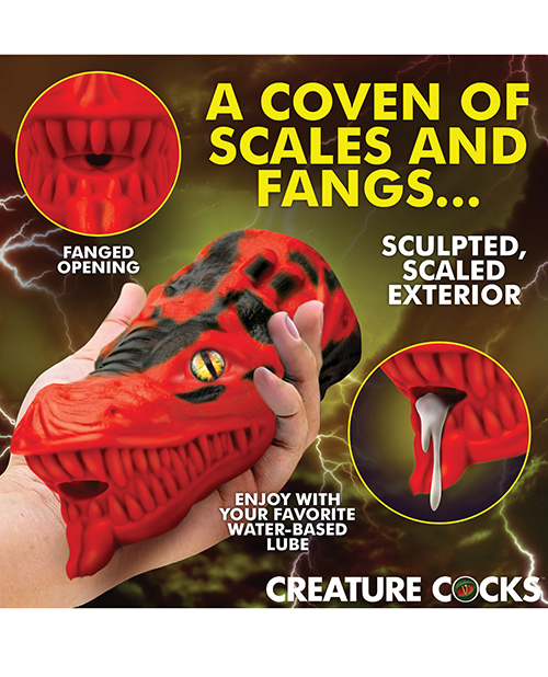 Thumbnail for Creature Cocks Dragon Tamer Silicone Stroker - Red
