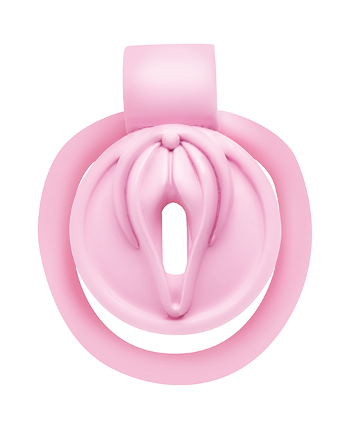 Thumbnail for Master Series Pussification Vulva Locking Chastity Cage - Pink