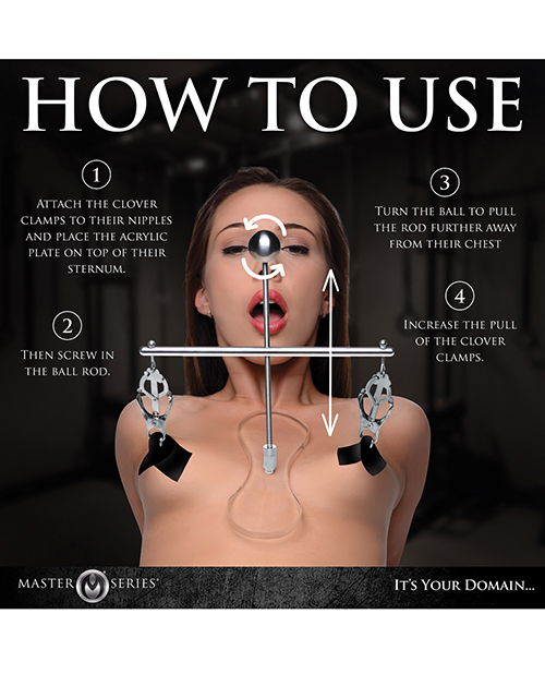 Thumbnail for Master Series Tower of Pain Nipple Clamps - Silver