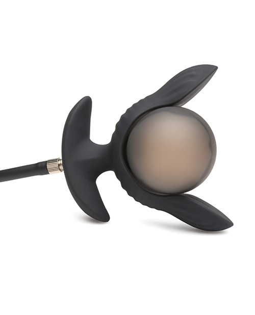 Thumbnail for Master Series Dark Pearl Inflatable Vibrating Butt Plug w/Remote Control - Black