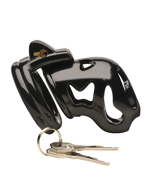Thumbnail for Master Series Hard Stop Double Ring Chastity Cage - Black