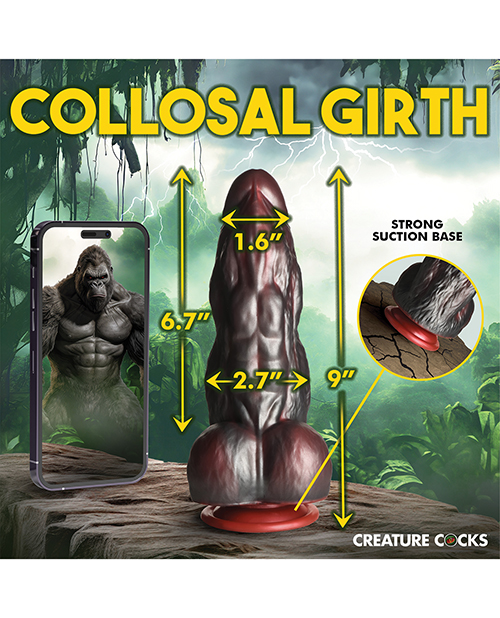 Thumbnail for Creature Cocks King Kong Silicone Dildo - Red/Gray