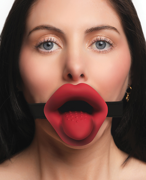 Thumbnail for Master Series Vibrating Sissy Mouth Gag - Red