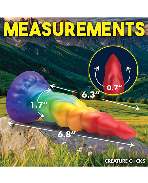 Thumbnail for Creature Cocks Magic Rider Unicorn Silicone Dildo - Rainbow