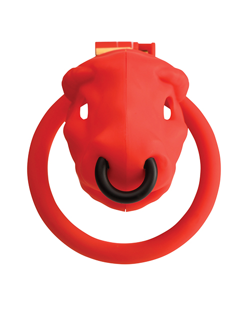 Thumbnail for Master Series Bull Chastity Cage - Red