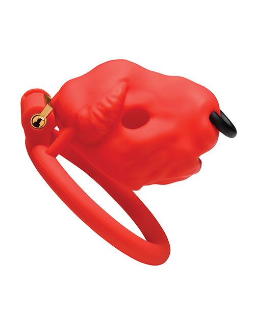 Thumbnail for Master Series Bull Chastity Cage - Red