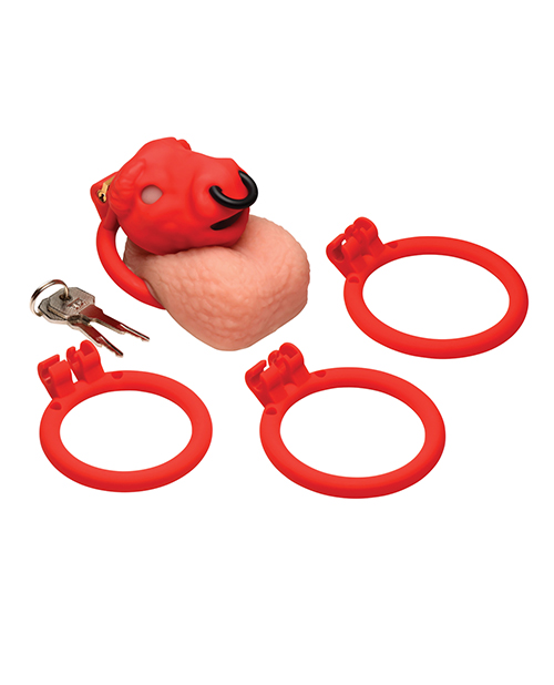 Thumbnail for Master Series Bull Chastity Cage - Red