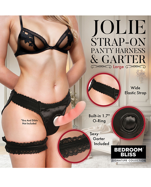 Thumbnail for Bedroom Bliss Jolie Strap-On Panty Harness & Garter - Large