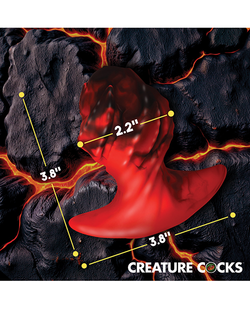 Thumbnail for Creature Cocks Dragonspawn Silicone Butt Plug Medium - Black/Red