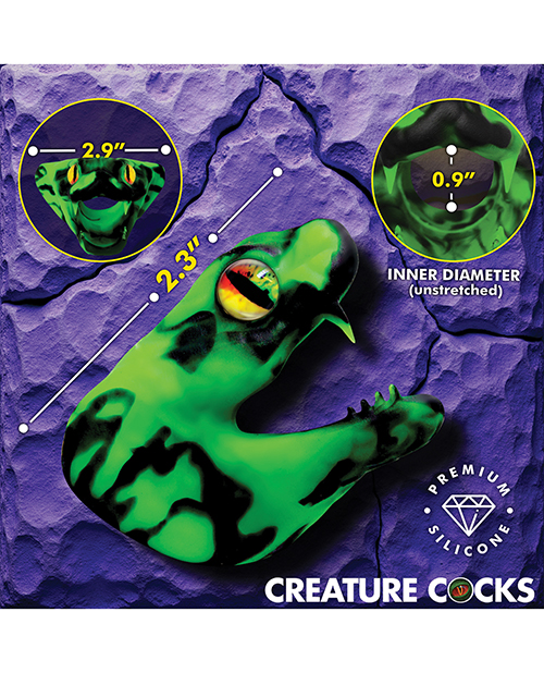Thumbnail for Creature Cocks Master Cobra Silicone Cock Ring - Green
