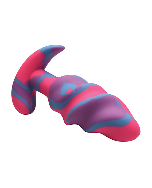 Thumbnail for Creature Cocks - Unicorn Swirl Silicone Butt Plug - Medium