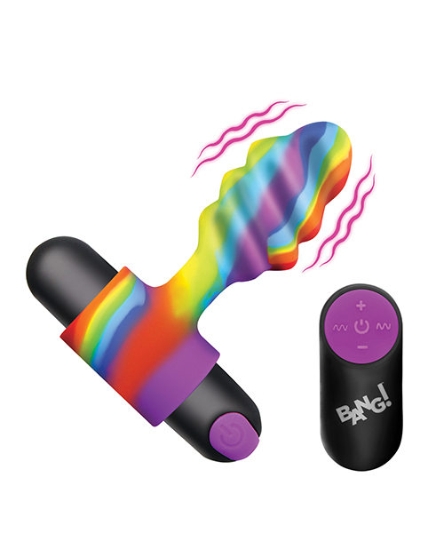 Thumbnail for Bang! Vibrating Rainbow Butt Plug