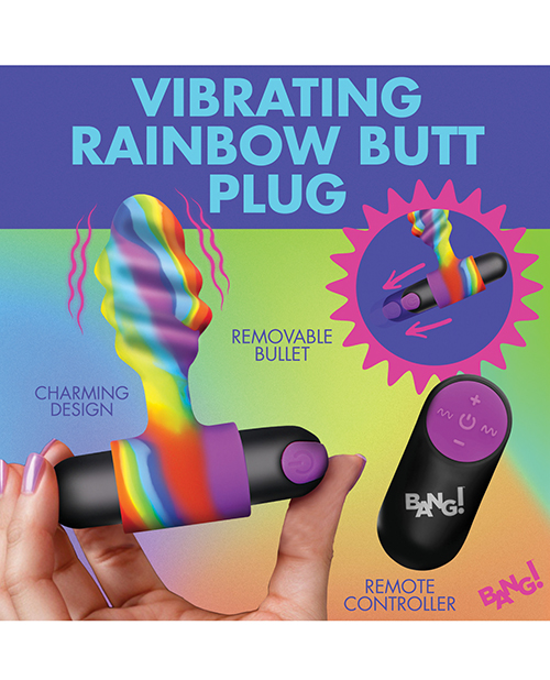 Thumbnail for Bang! Vibrating Rainbow Butt Plug