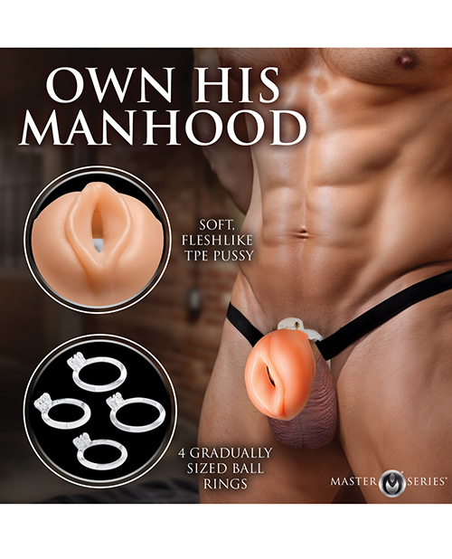 Thumbnail for Master Series Pussy Chastity Cage - Light