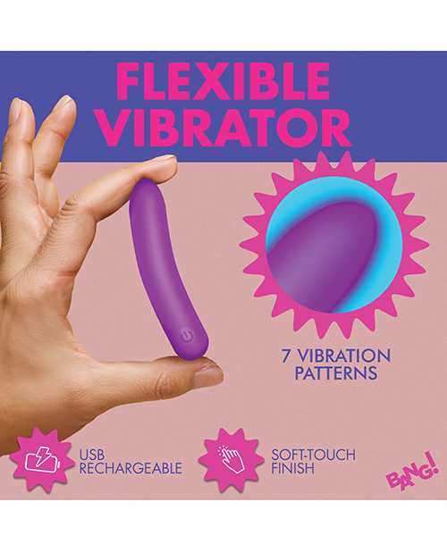 Thumbnail for Bang! Tapered Flexible Silicone Bullet - Purple