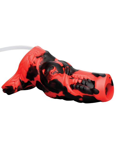 Thumbnail for Creature Cocks Hell Hound Squirting Silicone Penis Enhancer - Red
