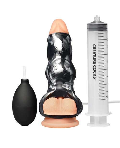 Thumbnail for Creature Cocks Night Prowler Squirting Silicone Penis Enhancer - Silver