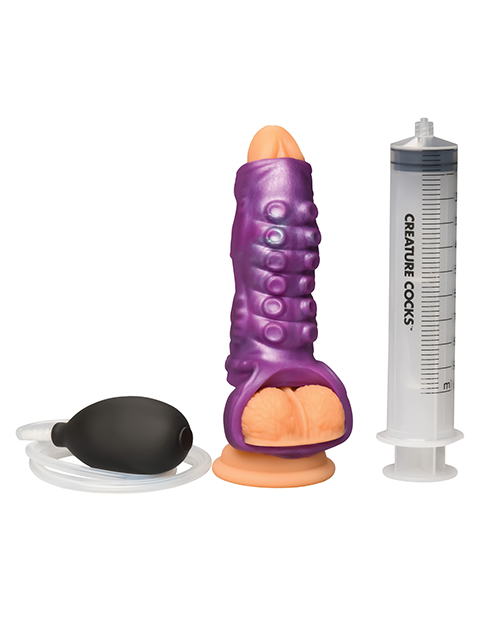 Thumbnail for Creature Cocks Tentacle Squirting Silicone Penis Enhancer - Purple