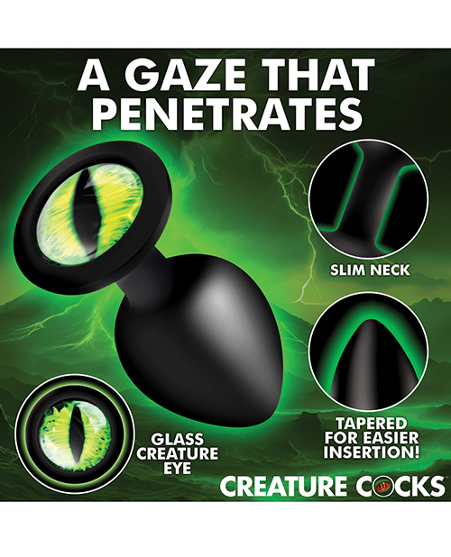 Thumbnail for Creature Eye Green Eye Silicone Butt Plug - Medium