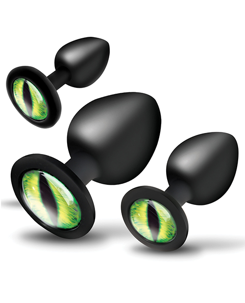 Thumbnail for Creature Cocks - Creature Eyes Green Eye Silicone Butt Plug Set