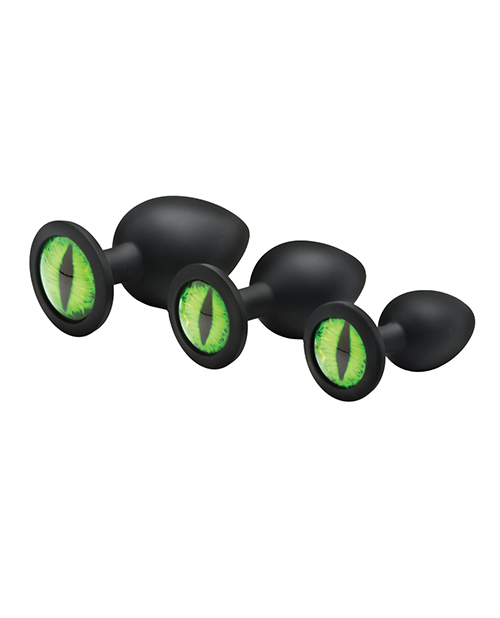 Thumbnail for Creature Cocks - Creature Eyes Green Eye Silicone Butt Plug Set