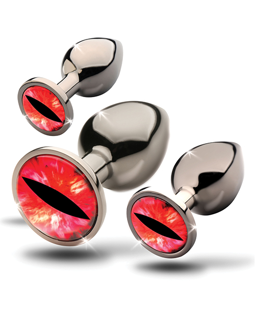 Thumbnail for Creature Cocks - Sinister Eyes Red Eye Metal Butt Plug Set