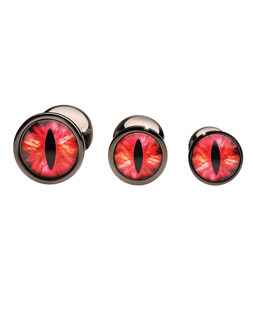 Thumbnail for Creature Cocks - Sinister Eyes Red Eye Metal Butt Plug Set
