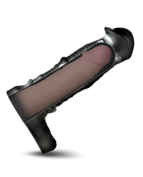 Thumbnail for Creature Cocks Stallion 1&quot; Silicone Penis Extension - Black/Silver Large