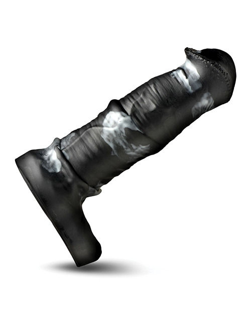Thumbnail for Creature Cocks Stallion 1.5&quot; Silicone Penis Extension - Black/Silver - Extra Large