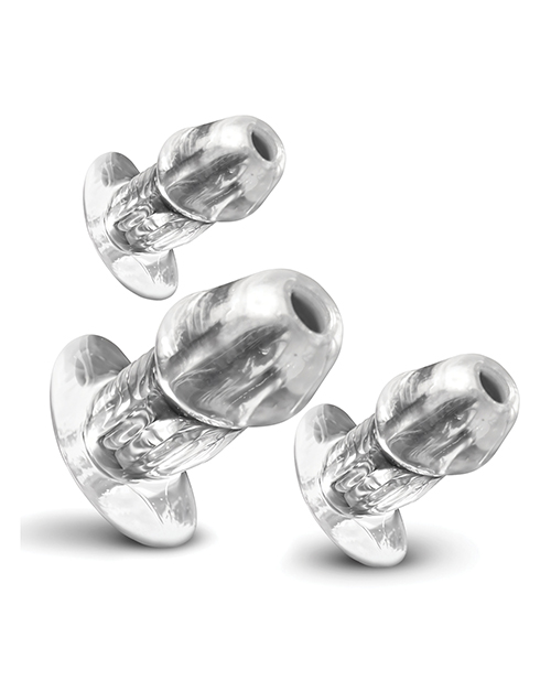 Thumbnail for Master Series - Dicked Clear Hollow Anal Plug 3 pc Set