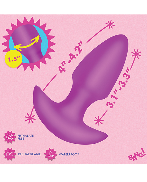 Thumbnail for Bang! Thrusting &amp; Vibrating Butt Plug - Purple